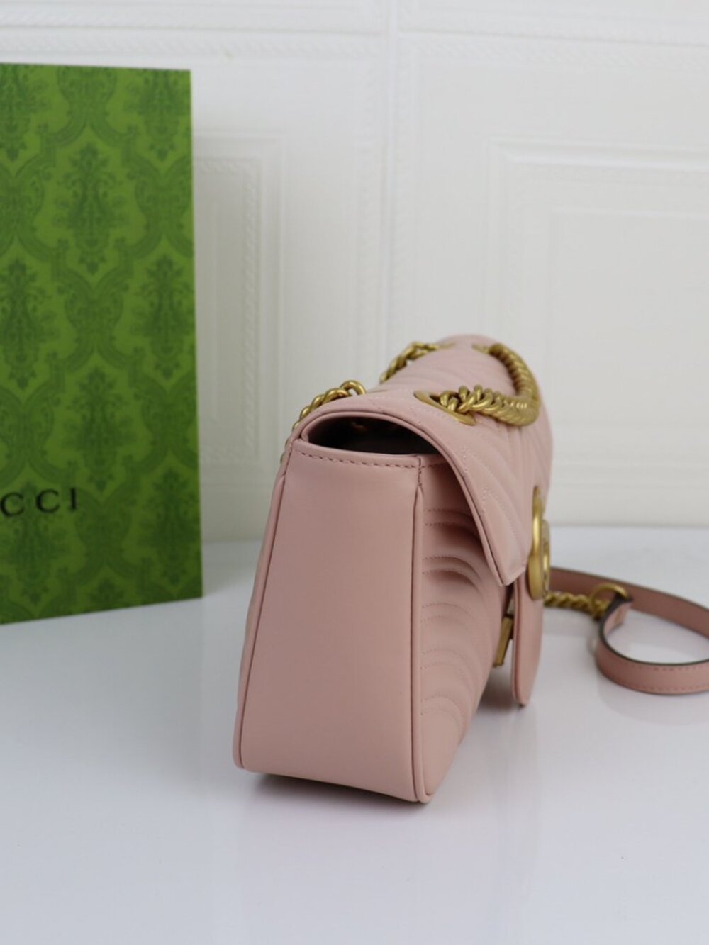 💖👜💗 GUCCI Marmont Matelassé Pink GG Shoulder Bag 💗👜💖 - Picture 3 of 8